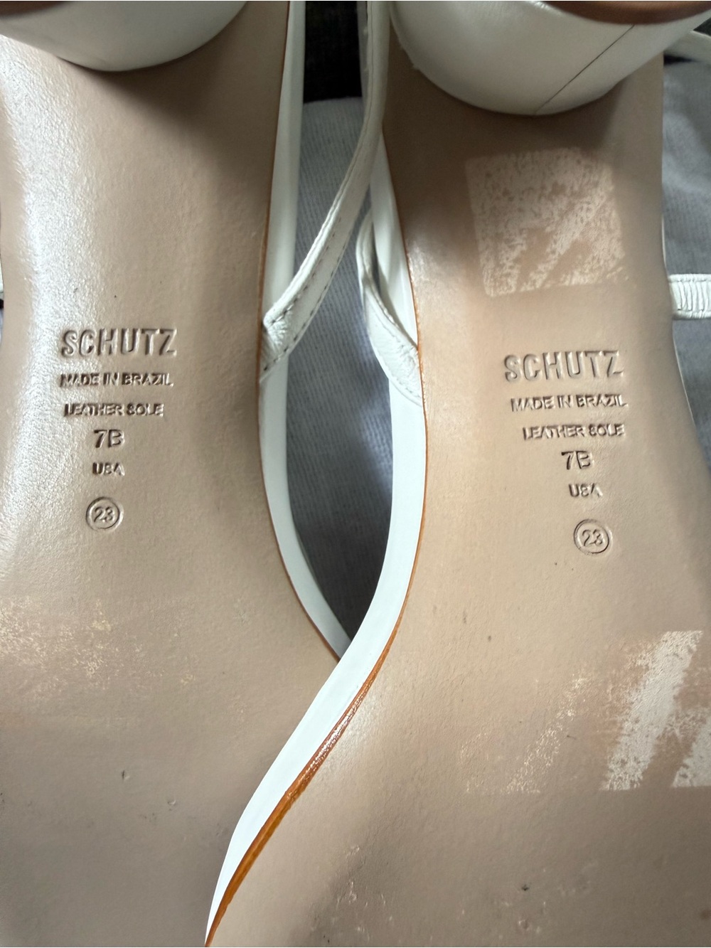 Schultz Heloise Mid Block White Slingback Sandals - Picture 9 of 16